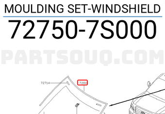 Nissan 727507S000 MOULDING SET-WINDSHIELD