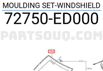Nissan 72750ED000 MOULDING SET-WINDSHIELD