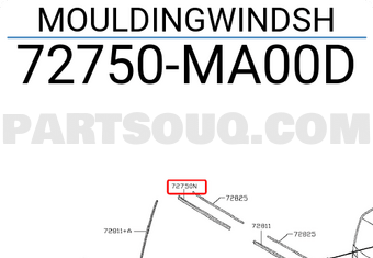 Nissan 72750MA00D MOULDINGWINDSH