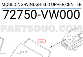 Nissan 72750VW000 MOULDING-WINDSHIELD UPPER,CENTER