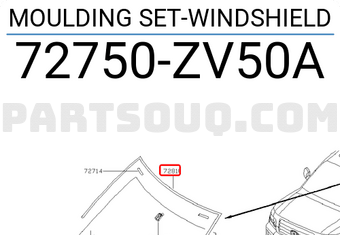 Nissan 72750ZV50A MOULDING SET-WINDSHIELD