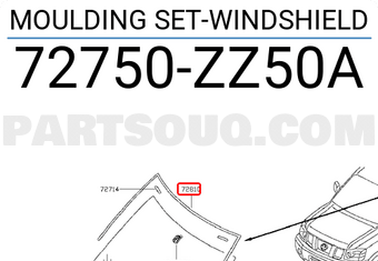 Nissan 72750ZZ50A MOULDING SET-WINDSHIELD