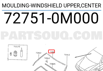 Nissan 727510M000 MOULDING-WINDSHIELD UPPER,CENTER