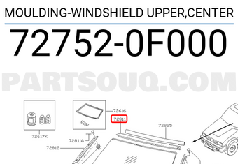 Nissan 727520F000 MOULDING-WINDSHIELD UPPER,CENTER