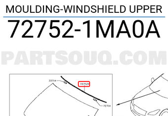 Nissan 727521MA0A MOULDING-WINDSHIELD UPPER