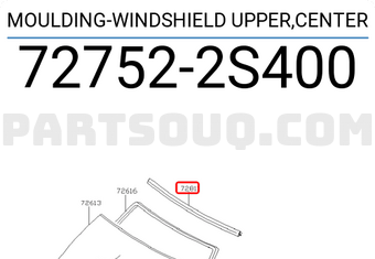 Nissan 727522S400 MOULDING-WINDSHIELD UPPER,CENTER