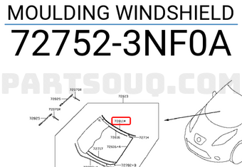 Nissan 727523NF0A MOULDING WINDSHIELD