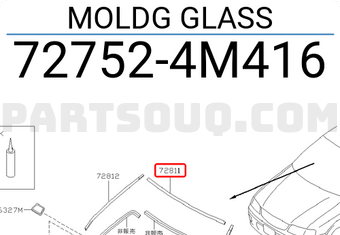 Nissan 727524M416 MOLDG GLASS