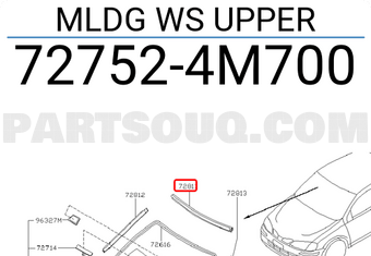 Nissan 727524M700 MLDG WS UPPER