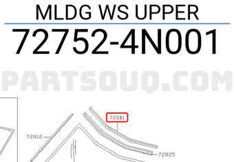 Nissan 727524N001 MLDG WS UPPER