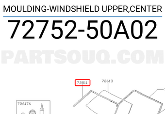 Nissan 7275250A02 MOULDING-WINDSHIELD UPPER,CENTER