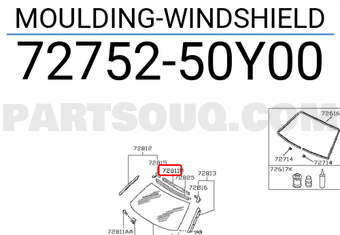 Nissan 7275250Y00 MOULDING-WINDSHIELD