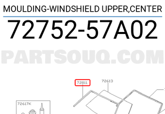 Nissan 7275257A02 MOULDING-WINDSHIELD UPPER,CENTER