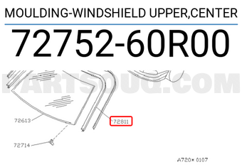 Nissan 7275260R00 MOULDING-WINDSHIELD UPPER,CENTER