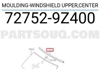 Nissan 727529Z400 MOULDING-WINDSHIELD UPPER,CENTER
