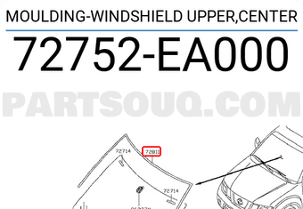 Nissan 72752EA000 MOULDING-WINDSHIELD UPPER,CENTER