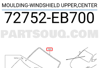 Nissan 72752EB700 MOULDING-WINDSHIELD UPPER,CENTER