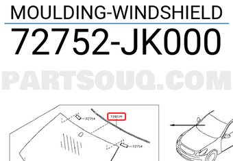 Nissan 72752JK000 MOULDING-WINDSHIELD