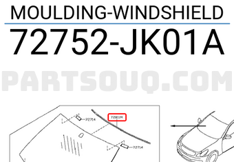 Nissan 72752JK01A MOULDING-WINDSHIELD