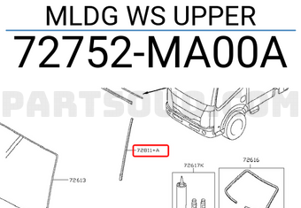 Nissan 72752MA00A MLDG WS UPPER