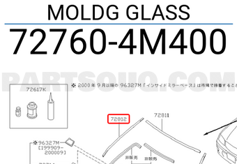 Nissan 727604M400 MOLDG GLASS
