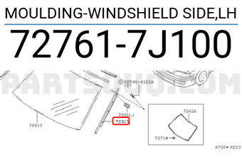 Nissan 727617J100 MOULDING-WINDSHIELD SIDE,LH