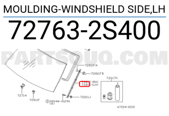 Nissan 727632S400 MOULDING-WINDSHIELD SIDE,LH