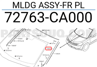 Nissan 72763CA000 MLDG ASSY-FR PL