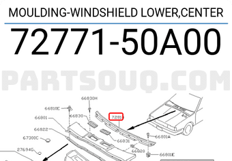 Nissan 7277150A00 MOULDING-WINDSHIELD LOWER,CENTER