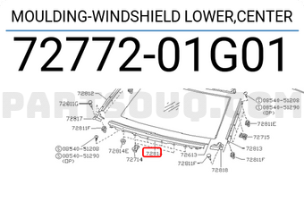 Nissan 7277201G01 MOULDING-WINDSHIELD LOWER,CENTER