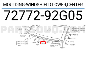 Nissan 7277292G05 MOULDING-WINDSHIELD LOWER,CENTER