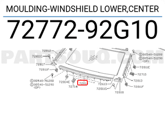 Nissan 7277292G10 MOULDING-WINDSHIELD LOWER,CENTER