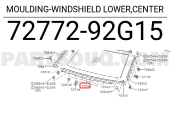 Nissan 7277292G15 MOULDING-WINDSHIELD LOWER,CENTER
