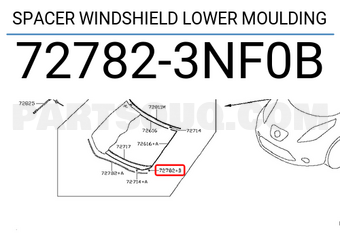 Nissan 727823NF0B SPACER WINDSHIELD LOWER MOULDING