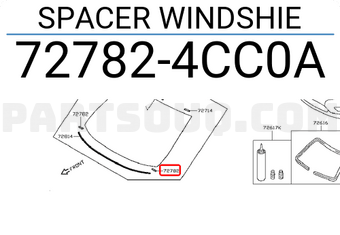 Nissan 727824CC0A SPACER WINDSHIE