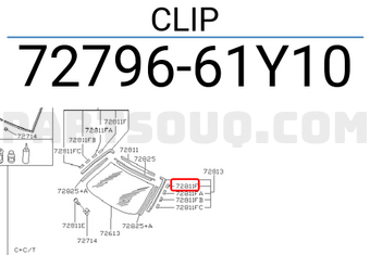 Nissan 7279661Y10 CLIP