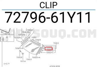 Nissan 7279661Y11 CLIP