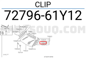Nissan 7279661Y12 CLIP