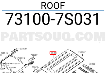 Nissan 731007S031 ROOF