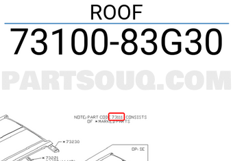 Nissan 7310083G30 ROOF