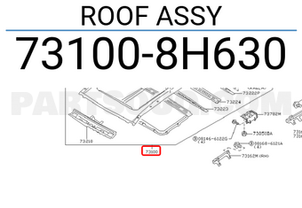 Nissan 731008H630 ROOF ASSY