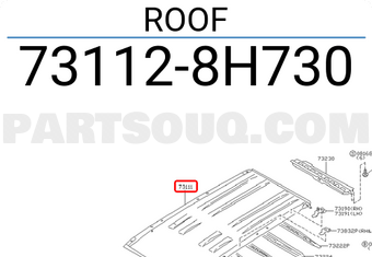 Nissan 731128H730 ROOF