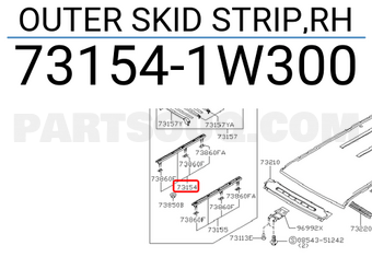 Nissan 731541W300 OUTER SKID STRIP,RH