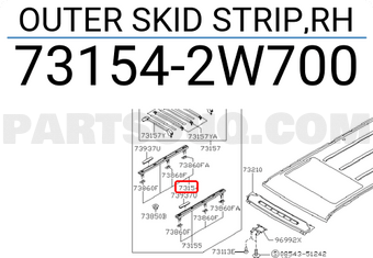 Nissan 731542W700 OUTER SKID STRIP,RH