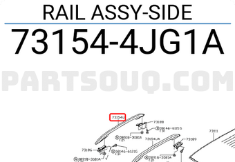 Nissan 731544JG1A RAIL ASSY-SIDE