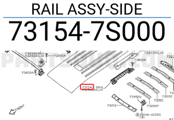 Nissan 731547S000 RAIL ASSY-SIDE