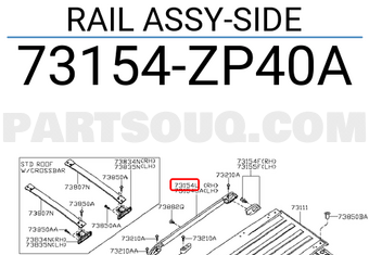 Nissan 73154ZP40A RAIL ASSY-SIDE