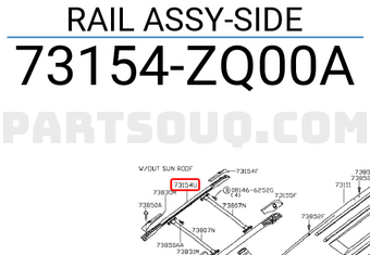 Nissan 73154ZQ00A RAIL ASSY-SIDE