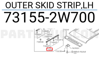 Nissan 731552W700 OUTER SKID STRIP,LH