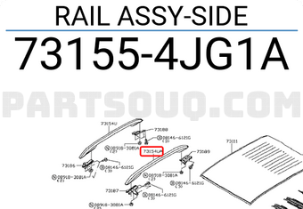 Nissan 731554JG1A RAIL ASSY-SIDE